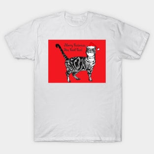 Merry Catsmus You Cool Cat Red Chistmas Tabby T-Shirt